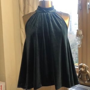 High neck velvet French Connection top